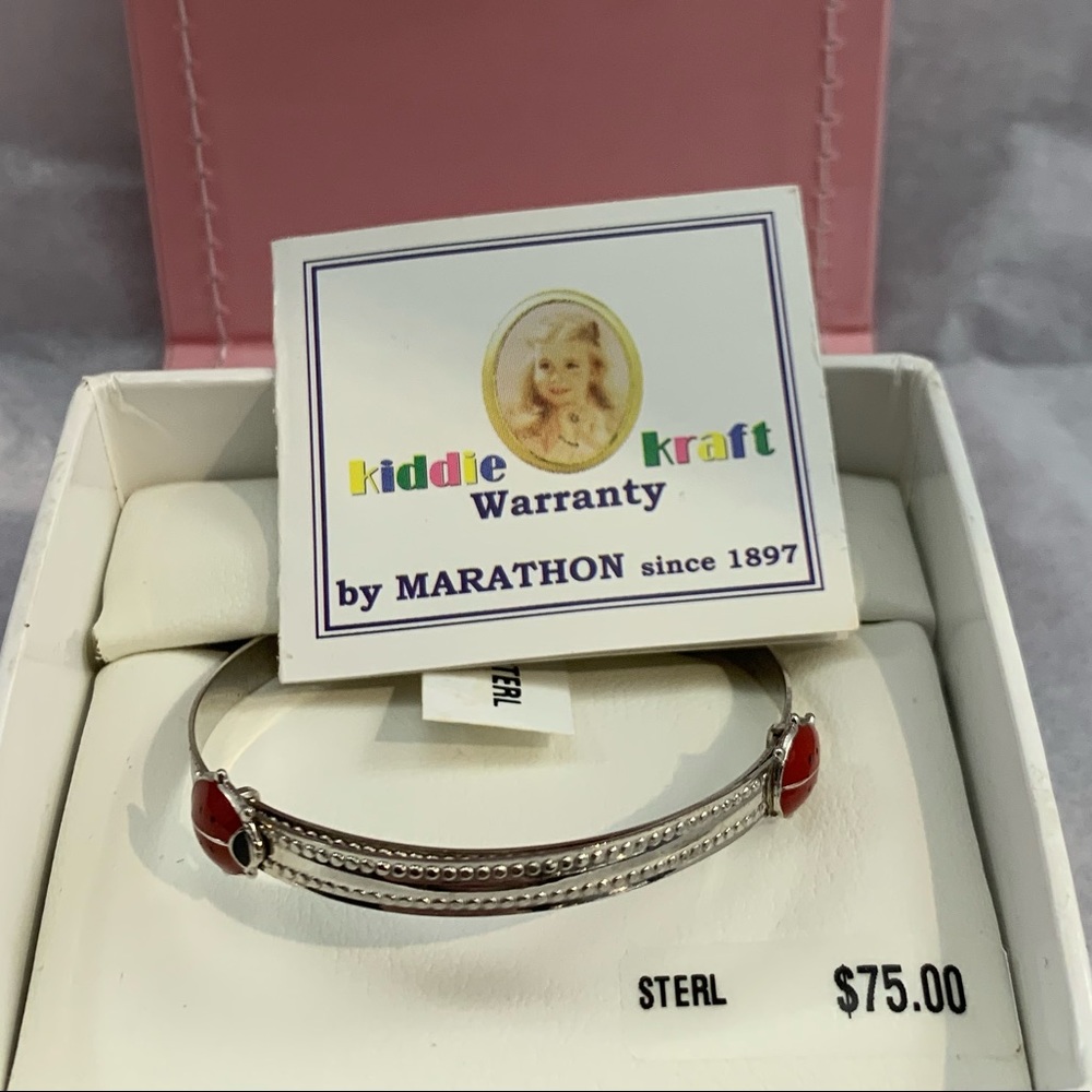 Sterling Silver Adjustable Ladybug Baby Bracelet